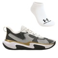Kit Tênis Under Armour Layup e Meia - Masculino BRANCO/PRETO