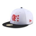 Boné do Flamengo Unissex New Era 59FIFTY 1981 Aba Reta BRANCO