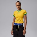 Camiseta Brasil Jordan Retro Crew Feminina AMARELO/VERDE