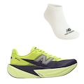 Kit Tênis New Balance Rebel V5 e Meia - Feminino VERDE/ROXO ESC