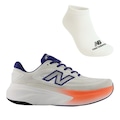Kit Tênis New Balance More V6 e Meia - Masculino BRANCO/AZUL ESC