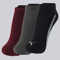 Kit Meia Sapatilha 3 Pares Puma VERMELHO/VINHO