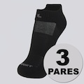 Kit Meia Cano Baixo Dry Fit Running 3 pares Lupo PRETO