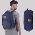 Kit Barcelona Mochila e Estojo Marinho FutFanatics Unissex AZUL ESCURO
