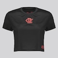 Cropped do Flamengo Logo FutFanatics Feminino PRETO