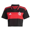 Camisa do Flamengo Cropped Uniforme 1 2026 adidas Feminina VERMELHO/PRETO