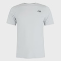 Camiseta New Balance Active Logo Masculina CINZA CLA/BRANCO