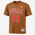Camiseta NBA Chicago Bulls Rodman 91 Mitchell & Ness - Masculina BEGE
