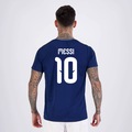 Camisa Argentina Tracks Marinho 10 Messi FutFanatics Masculina AZUL ESCURO