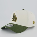 Boné Aba Curva New Era MLB Los Angeles Dodgers Metallic 940AF Unissex BRANCO