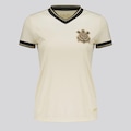 Camisa Corinthians Logo Dry FutFanatics Feminina BEGE