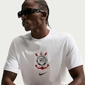 Camiseta Corinthians Nike Crest Masculina BRANCO/VERMELHO