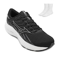 Tênis Masculino Mizuno PP Jet 8 e Meia MZ26 PRETO/PRATA