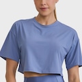 Cropped Fitness Caju Brasil UV Clássico  - Feminina AZUL