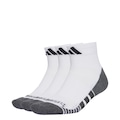 Kit Meias Cano Curto adidas Performance Climacool com 3 Pares - Adulto BRANCO/PRETO