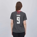 Camisa do Flamengo Pedro 9 Var FutFanatics Feminina CINZA