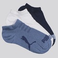 Kit Meia Sapatilha 3 Pares Puma Infantil BRANCO
