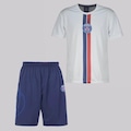 Kit de Camisa e Calção PSG FutFanatics Infantil BRANCO