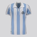 Camisa Argentina Retrô Cordinha FutFanatics Masculina AZUL