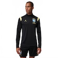 Camiseta Brasil Jordan Manga Longa Academy Pro 2026 Treino Masculina PRETO/AMARELO