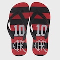 Chinelo Flamengo Manto Zico 10  Fla Sandals- Masculino PRETO/VERMELHO