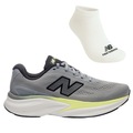 Kit Tênis New Balance Kaiha Road V2 e Meia - Masculino CINZA/AMARELO