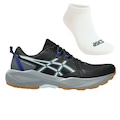 Kit Tênis Asics Gel-Venture 11 E Meia - Masculino PRETO/CINZA