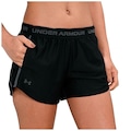 Shorts Under Armour Treino Tech Play Up Feminino PRETO/CINZA