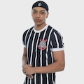 Camisa do Corinthians Democracia Retrô Braziline - Masculina PRETO/BRANCO