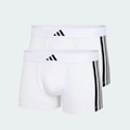 Kit Cueca Boxer adidas 3Listras Active Flex Algodão com 2 Peças - Masculina BRANCO