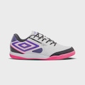 Chuteira Umbro Pro 5 Bump Club Futsal BRANCO/ROSA