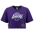Camiseta Cropped Los Angeles Lakers NBA- Feminino ROXO