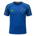 Camisa do Cruzeiro Raglan Brasil Estrelas Braziline - Masculina AZUL