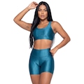 Conjunto Fitness Top e Short New Zig 3D Vekyo - Feminino AZUL