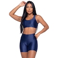 Conjunto Fitness Top e Short New Zig 3D Vekyo - Feminino AZUL ESCURO