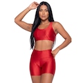 Conjunto Fitness Top e Short New Zig 3D Vekyo - Feminino VERMELHO