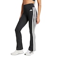 Calça adidas Flare Optime Essentials 3 Stripes Feminina PRETO/BRANCO