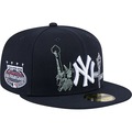 Boné Adulto New Era  New York Yankees State Stitch Aba Reta AZUL ESCURO