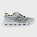 Tênis Skechers Lights-Glide-Step Infantil  - Masculino CINZA/VERDE