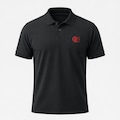 Camisa Polo do Flamengo Bordado Tradição Betel - Masculina PRETO