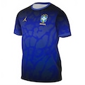 Camiseta Brasil Jordan Academy Pro Pré-Jogo Masculina AZUL