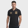 Polo do Corinthians Coimbra Logo  - Masculina PRETO