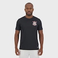 Camiseta do Corinthians Coimbra Fitness Raglan - Masculina PRETO
