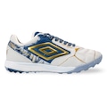 Chuteira Society Adulto Umbro Adamant Master Class Pro Bump Kintsugi BRANCO/AZUL CLA