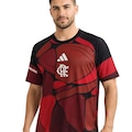 Camiseta do Flamengo Pré Jogo 26 adidas M/C - Masculina VERMELHO/PRETO