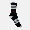 Meia New Balance Listras Canelada Cano Alto Unissex PRETO/BRANCO