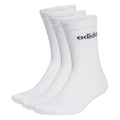 Kit Meias adidas Linear Crew  com 3 Cano Alto - Adulto BRANCO
