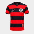 Camiseta do Flamengo FlaTri Zico Braziline - Masculina PRETO/VERMELHO