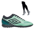 Kit Chuteira de Society Adulta Adamant Top Speed League e Meião - Umbro VERDE/PRETO