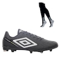 Kit Chuteira de Campo Adulta Adamant Masterclass Club E Meião - Umbro PRETO/BRANCO